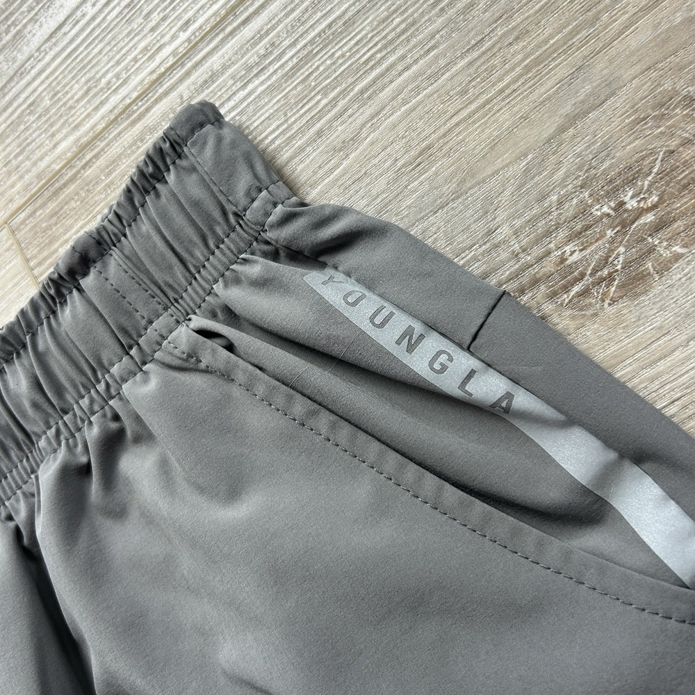 YoungLA Sprint Shorts Mens L Black Gray 4.5" Performance Bodybuilding Lot Of 2 - Picture 5 of 14